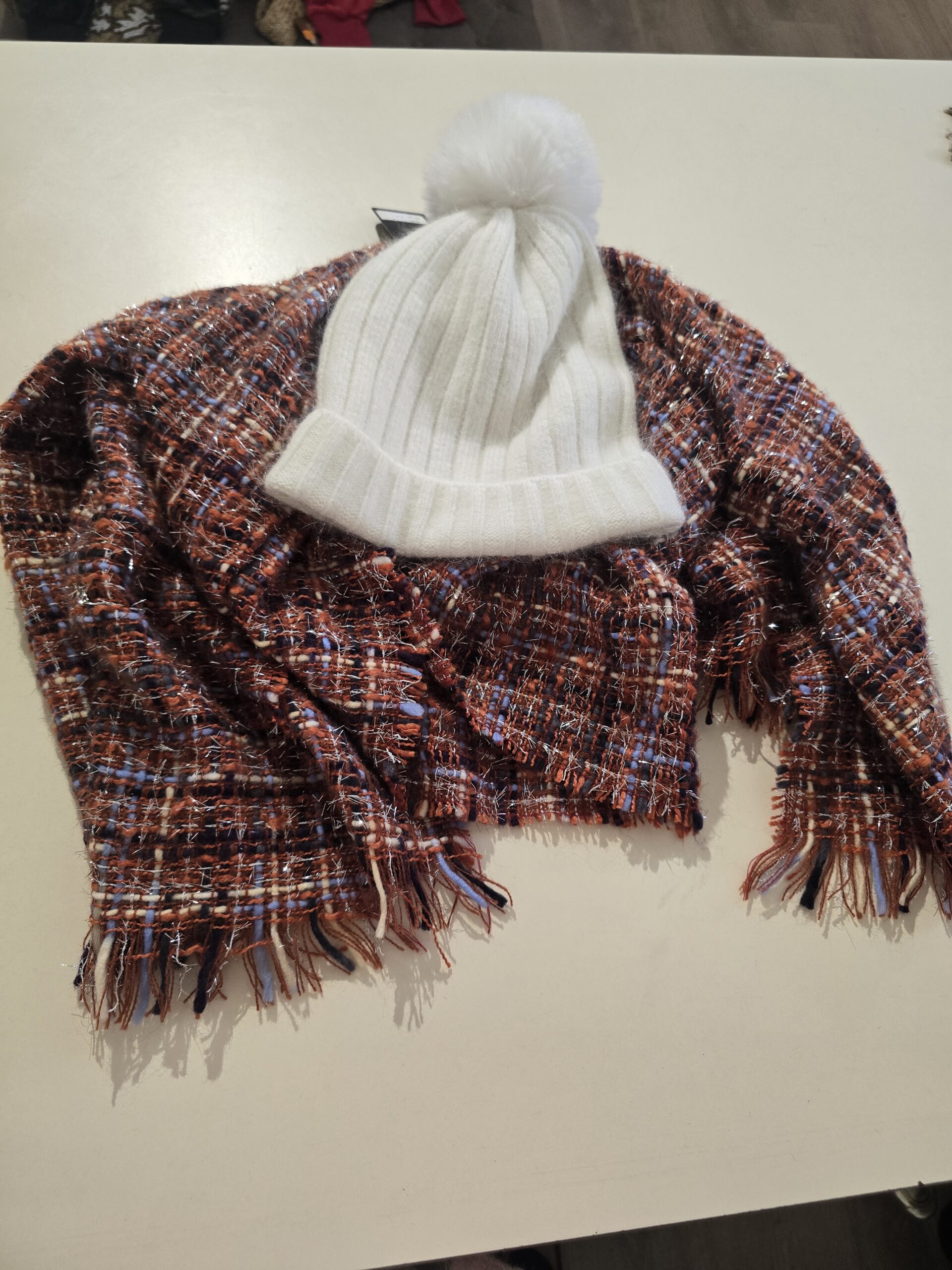 Set sjaal lurex en muts