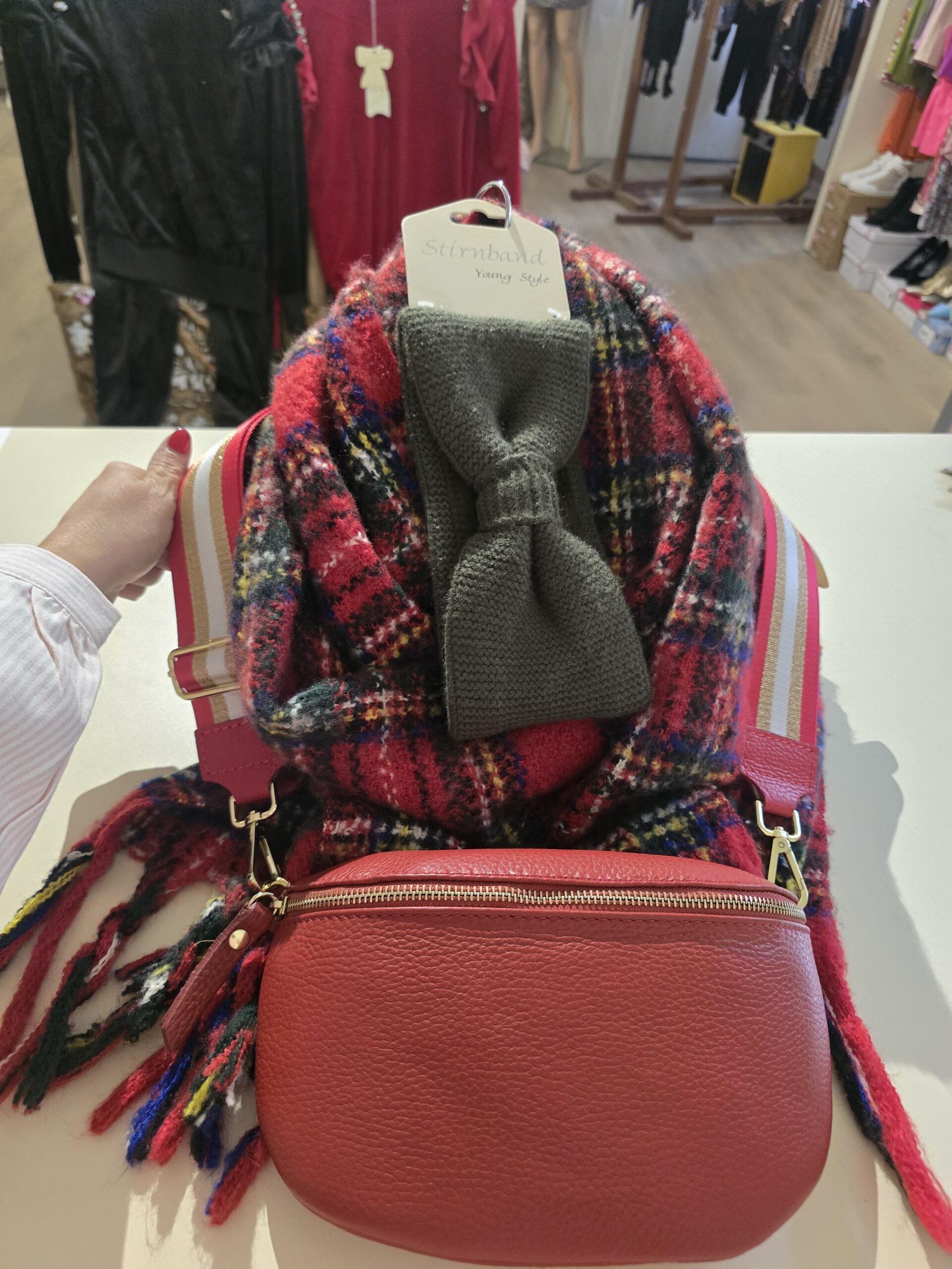 Set sjaal haarband tas